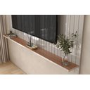 Ver imagem 5 de Rack com Painel Ripado Frisado para Sala de Estar Dallas Lukaliam:off White/jequitiba