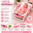 Ver imagem 4 de Banheira Dobrável para Bebê com Termômetro Portátil Compacta Rosa