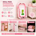 Ver imagem 2 de Banheira Dobrável para Bebê com Termômetro Portátil Compacta Rosa
