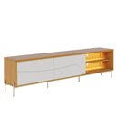 Ver mais imagens de Rack para Sala de Estar TV 75 pol com LED Pés Industrial 216cm Salerno C04 Naturale Off White Matte