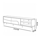 Ver imagem 4 de Rack para Sala de Estar TV 75 pol com LED Pés Industrial 216cm Salerno C04 Naturale Off White Matte