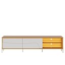 Ver imagem 2 de Rack para Sala de Estar TV 75 pol com LED Pés Industrial 216cm Salerno C04 Naturale Off White Matte
