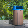 Lixeira Madeira Plástica 100 Litros - 70 Cm:marrom/azul - 2