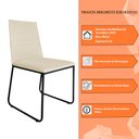 Ver imagem 6 de Kit 6 Cadeiras de Jantar Estofada Lille Base Preta Veludo Bege - Montanaris Decor