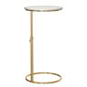 Mesa de Centro de Sala Mesinha Dourada Altura Regulável:off White / Dourado - 1