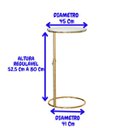 Ver imagem 4 de Mesa de Centro de Sala Mesinha Dourada Altura Regulável:off White / Dourado