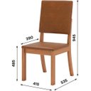 Ver imagem 2 de Kit 4 Cadeiras de Jantar Estofadas Milla Plus - Nature / Corano Caramelo