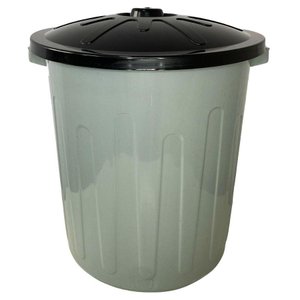 Lixeira Plástica Redonda com Tampa e Alça 30l Cinza Arqplast