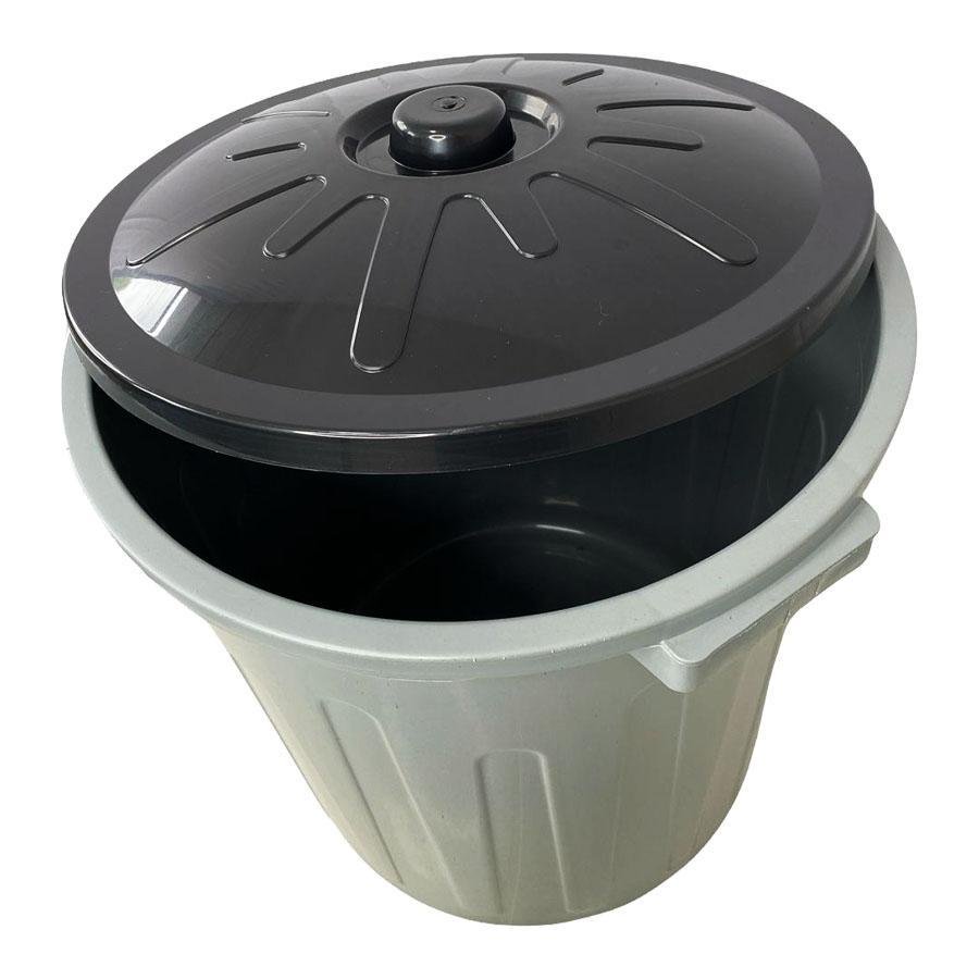 Lixeira Plástica Redonda com Tampa e Alça 30l Cinza Arqplast - 5