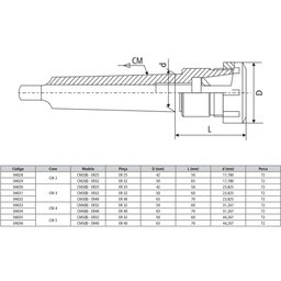 Porta Pinça Er Cone Morse Modelo Cm5(b) - Er40 - Din 228 B - 4
