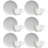 Conjunto 6 Xícaras de Café com Pires em Porcelana 75ml Branco Chevron Germer - 1