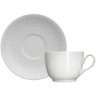 Conjunto 6 Xícaras de Café com Pires em Porcelana 75ml Branco Chevron Germer - 5