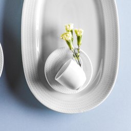 Conjunto 6 Xícaras de Café com Pires em Porcelana 75ml Branco Chevron Germer - 2