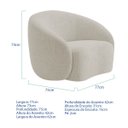 Ver imagem 5 de Kit Recamier Curvo Sala de Estar Inglaterra 200cm Lado Direito e Poltrona Orgânica Luxo Amore Linho