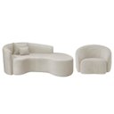 Ver imagem 2 de Kit Recamier Curvo Sala de Estar Inglaterra 200cm Lado Direito e Poltrona Orgânica Luxo Amore Linho