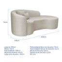 Ver imagem 3 de Kit Recamier Curvo Sala de Estar Inglaterra 200cm Lado Direito e Poltrona Orgânica Luxo Amore Linho