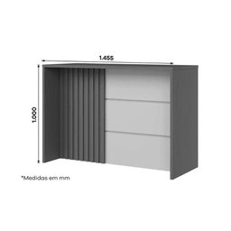 Bancada Ilha Cozinha Balcão Gourmet Connect C/ 2 Portas e 3 Gavetas 145cm Duna/cristal - Henn - 7
