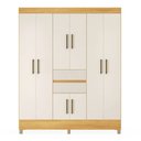 Ver imagem 4 de Guarda Roupa Roupeiro Casal 8 Portas 2 Gavetas Munique Cinamon Touch Off White Demóbile