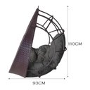 Ver imagem 2 de Cadeira Balanço Ninho Suspenso de Fibra com Almofada Impermeável