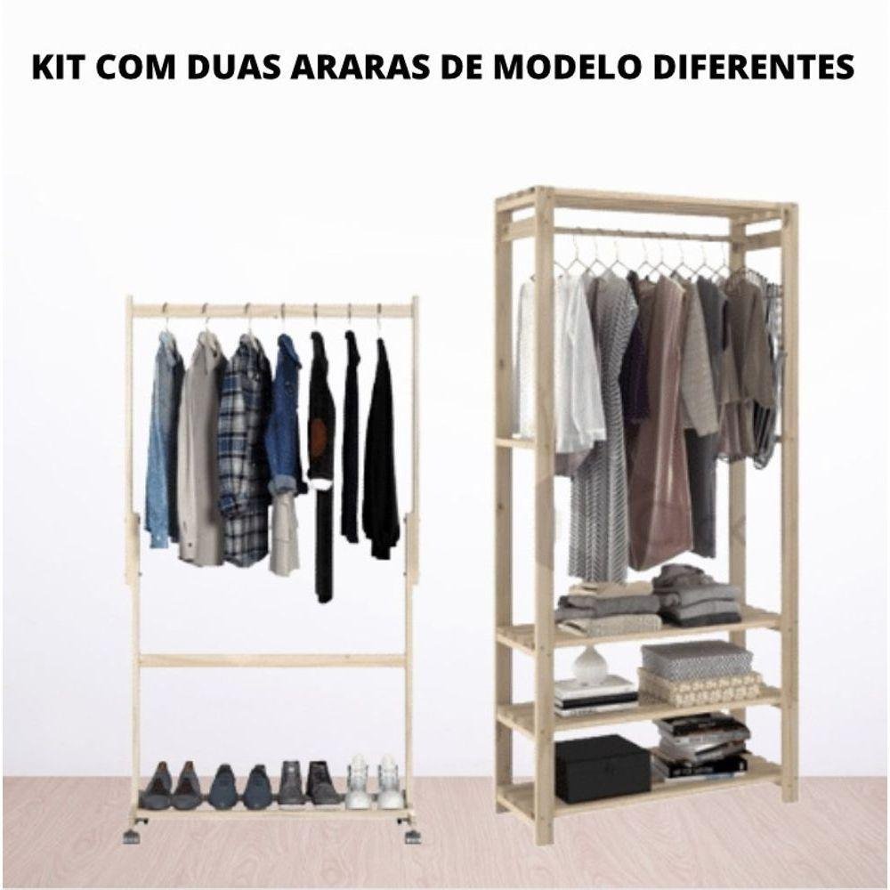 Conjunto De Arara De Madeira Para Apoio De Area De Serviço Para Armazenamento - 2