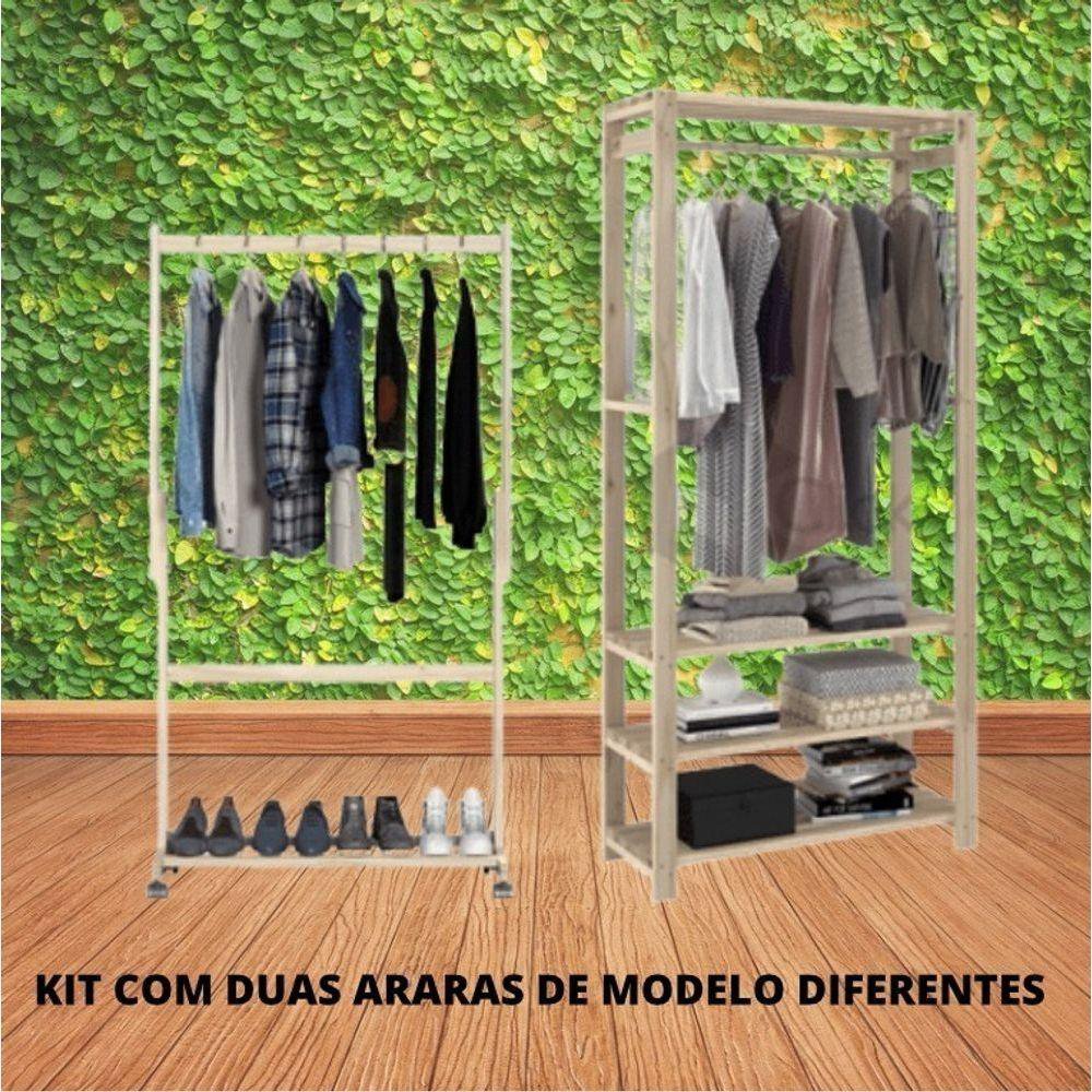 Conjunto De Arara De Madeira Para Apoio De Area De Serviço Para Armazenamento - 5