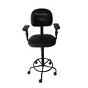 Ver imagem 1 de Cadeira Secretaria Caixa Alta - Braço com Regulagem de Altura com Rodízio pra Balcão Recepção -merca