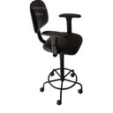 Ver imagem 2 de Cadeira Secretaria Caixa Alta - Braço com Regulagem de Altura com Rodízio pra Balcão Recepção -merca