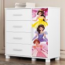Ver imagem 2 de Cômoda Infantil para Quarto 80cm 4 Gavetas Princesa Rosa Z53 - Mpozenato