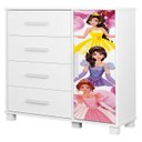 Ver imagem 1 de Cômoda Infantil para Quarto 80cm 4 Gavetas Princesa Rosa Z53 - Mpozenato