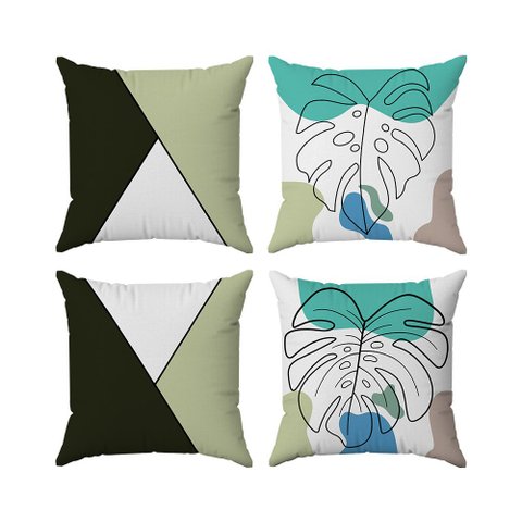 Kit Capas Almofadas Decorativas Folhas 6 45x45 - ID Decor