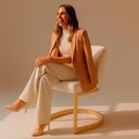 Ver imagem 3 de Cadeira Luna Estrutura em Madeira Estofado em Courino Off White Sala Nobre