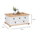 Ver imagem 3 de Mesa Centro Madeira 5 Gavetas Rústico Branco Idimex