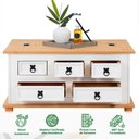 Ver imagem 2 de Mesa Centro Madeira 5 Gavetas Rústico Branco Idimex