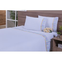 Jogo De Lençol Solteiro King 3 Peças 200 Fios 40cm Altura Leze Multicolor - 1