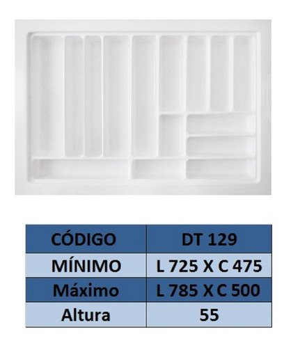 Organizador de Gavetas/Talher Cinza até 78x53cm OG-129 - 2