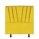 Ver imagem 1 de Cabeceira Estofada Bélgica 90cm Solteiro para Cama Colchão Box Quarto Corino Amarelo - Aurora Line
