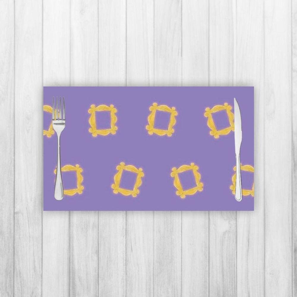Jogo Americano 4 Un Retangular Neoprene Friends Monograma - 1