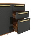Ver imagem 5 de Balcão de Pia 2 Portas 3 Gavetas 120cm Elara Kappesberg Canela/preto