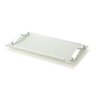 Bandeja Decorativa Vidro Branco e Inox 30x45cm F. Collection - 1