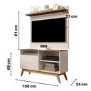 Ver imagem 3 de Rack com Painel para TV até 40" Sala Pequena Fenix Wood Giga Móveis:OffWhite/Freijó