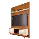 Ver imagem 3 de Kit Painel Piso-Teto Milo 65" 180cm MDP com Portas de Correr Cinamomo e Off White Pallazio
