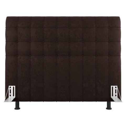 Cabeceira Cama Box Casal Queen Size Dahlia 160cm com Frame Sintético Marrom - Abmaza