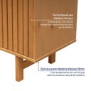 Ver mais imagens de Balcão 4 Portas Ripadas em Madeira Maciça Magna CabeCasa MadeiraOriginals Bege/Mel