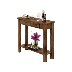 Aparador Rústico para Sala de Estar 100cm W01 Tampo Madeira Maciça Imbuia Clique Chique