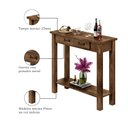 Ver imagem 2 de Aparador para Sala de Estar 100cm Rústico com Tampo em Madeira Maciça Imbuia