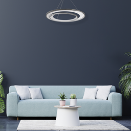Pendente Loop Cromado e Branco LED 76W 3000K HM010CR Bella ST2542 - 3