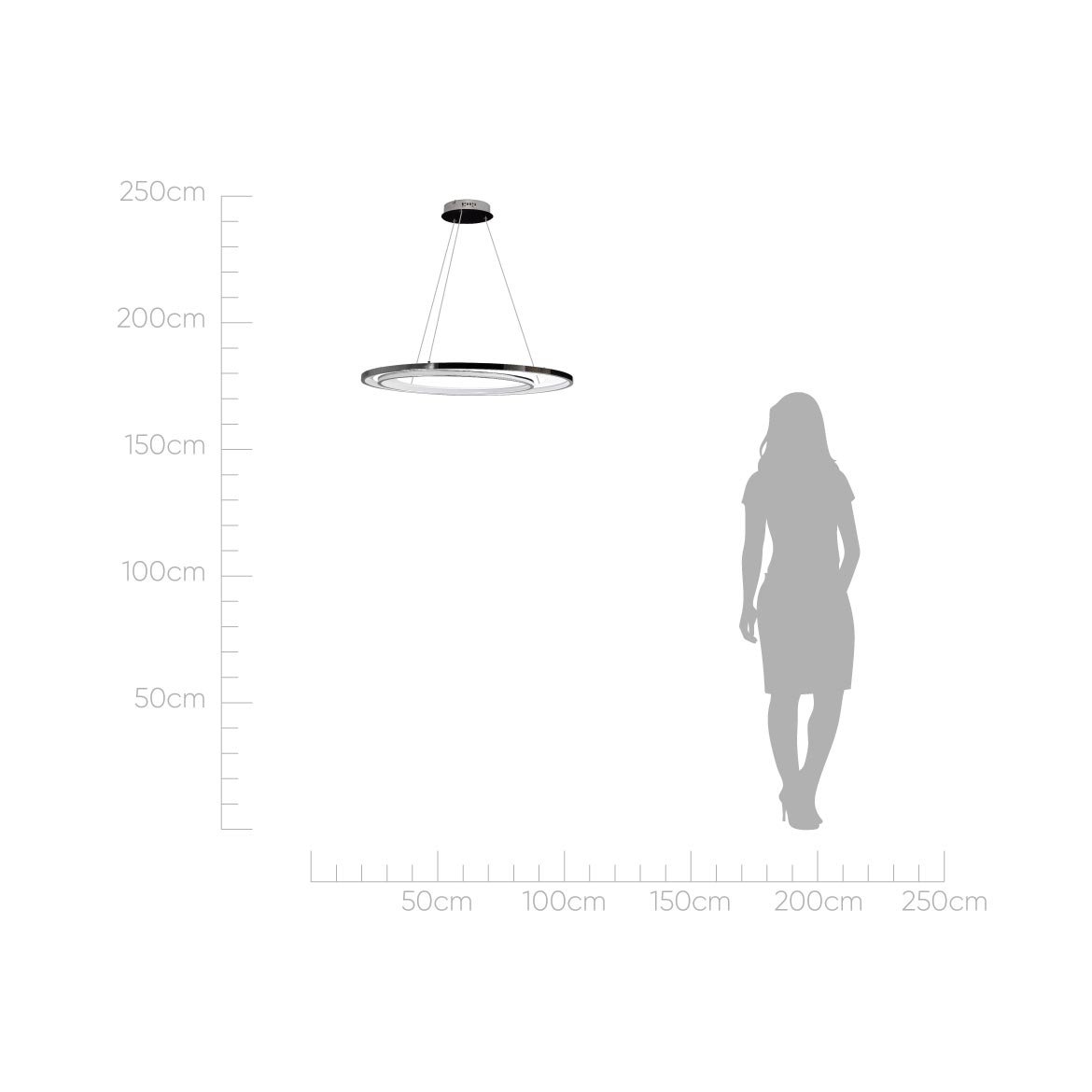 Pendente Loop Cromado e Branco LED 76W 3000K HM010CR Bella ST2542 - 8