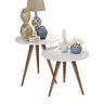Jogo Conjunto 2 Mesa Mesinha Lateral Canto Tati Pé Palito Tampo 52cm Branco - 2