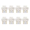 Ver imagem 1 de Kit 8 Poltronas Decorativa Leticia Suede Pés Palito Castanho - Pallazio