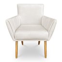 Ver imagem 3 de Kit 8 Poltronas Decorativa Leticia Suede Pés Palito Castanho - Pallazio